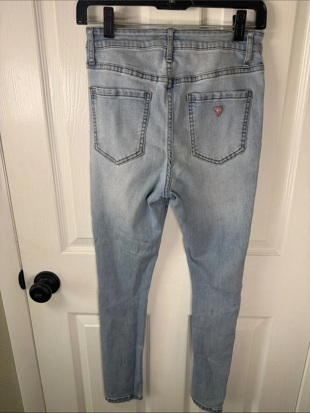 Guess Light Blue Distressed Skinny Jeans Size 6